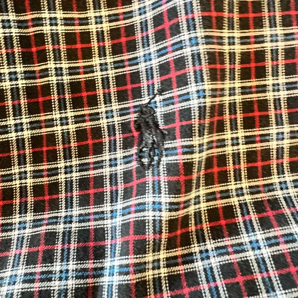 Ralph Lauren Red Blue Black Checkered 100% Cotton Shirt Black Pony Sz Medium - Picture 10 of 12